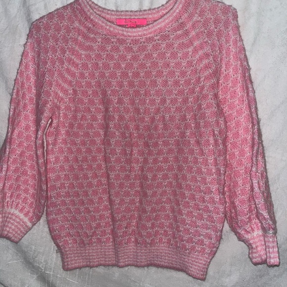 Lilly Pulitzer Sweaters - Lilly Pulitzer Pink Textured Crew Neck Sweater